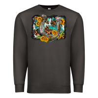 Smoke western leopard cowhide turquoise background horse Premium Sweatshirt - OliviaCreatesArt