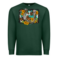 Sports Green western leopard cowhide turquoise background horse Premium Sweatshirt - OliviaCreatesArt