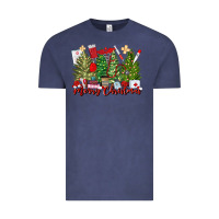 Vintage Denim merry christmas nurse trees Vintage Tee - MaliasSmallBusiness