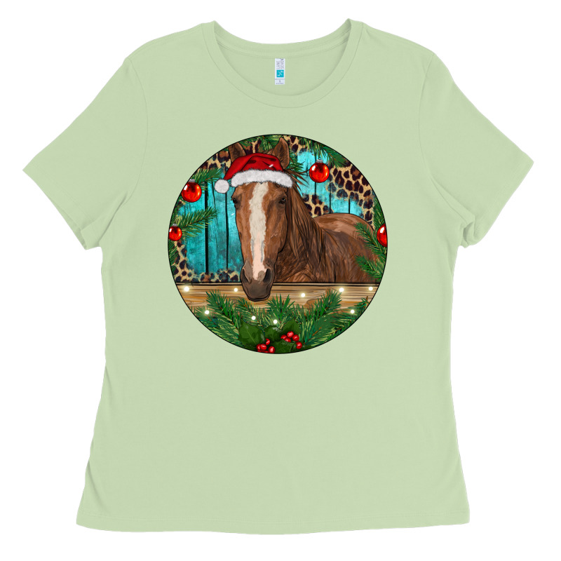 Brown Horse Christmas Ladies Tee by RanaPortraitStore | Teevron