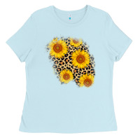 Leopard Sunflower Patch Ladies Tee | Teevron