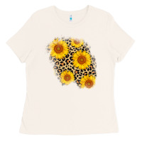 Bone leopard sunflower patch Ladies Tee - AdoDesignShop