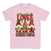 Bubblegum Pink Just a girl who loves Christmas Classic Tee - NancyCooperArtShop