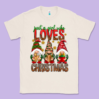 Just A Girl Who Loves Christmas Classic Tee Designed By Nancycooperartshop