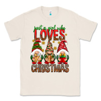 Natural Just a girl who loves Christmas Classic Tee - NancyCooperArtShop
