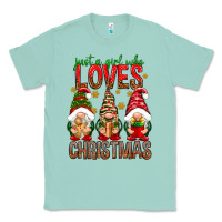 Seafoam Just a girl who loves Christmas Classic Tee - NancyCooperArtShop