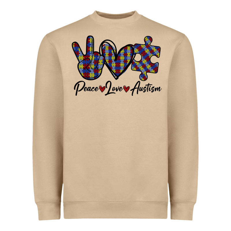 Peace Love Autism Heavyweight Sweatshirt by Bettercallsaul | Teevron