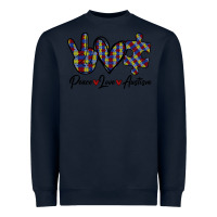 Navy Peace Love Autism Heavyweight Sweatshirt - Bettercallsaul
