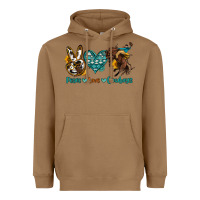 Toasted Coconut peace love cowboys Heavyweight Hoodie - OliviaCreatesArt