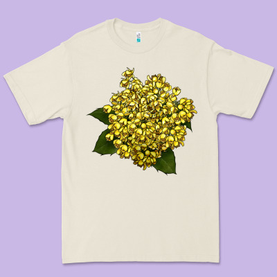 Oregon Grape Flower Illustrations Premium Tee Designed By Lillyallendesigns