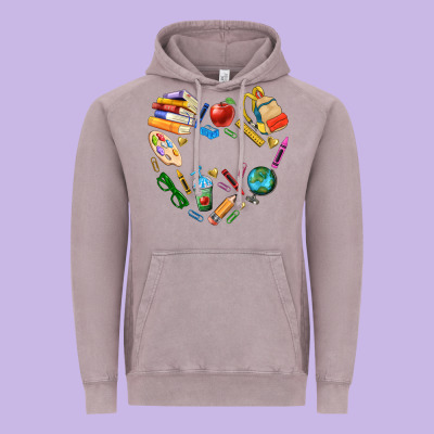 Teacher Heart Custom Vintage Hoodie Designed By Nancycooperartshop