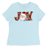 Baby Blue joy christmas santa Ladies Tee - AdoDesignShop