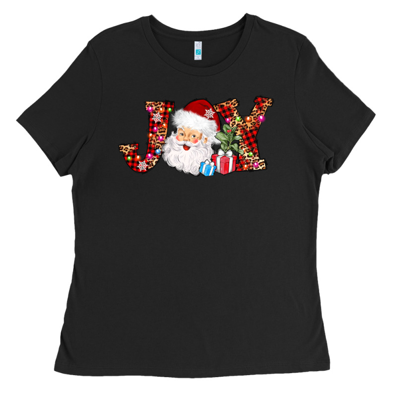 Joy Christmas Santa Ladies Tee by AdoDesignShop | Teevron