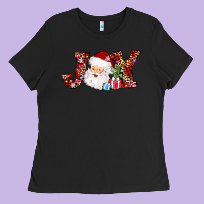 Joy Christmas Santa Ladies Tee Designed By Adodesignshop