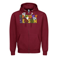 Burgundy spooky season Zipper Hoodie - CowGirlArtShop