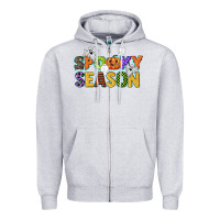 Heather Grey spooky season Zipper Hoodie - CowGirlArtShop