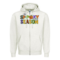 Oatmeal Heather spooky season Zipper Hoodie - CowGirlArtShop