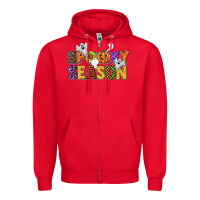 Red spooky season Zipper Hoodie - CowGirlArtShop