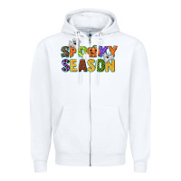 White spooky season Zipper Hoodie - CowGirlArtShop