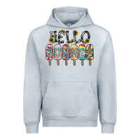 Heather Grey name vibrant summer greeting with popsicles Urban Hoodie - CowhideDigitalArt