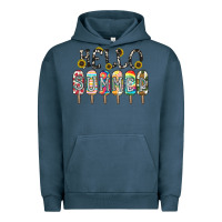 Pigment Midnight Navy name vibrant summer greeting with popsicles Urban Hoodie - CowhideDigitalArt