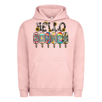 Pigment Salmon name vibrant summer greeting with popsicles Urban Hoodie - CowhideDigitalArt