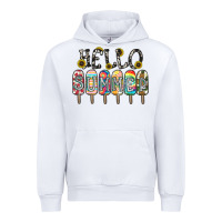 White name vibrant summer greeting with popsicles Urban Hoodie - CowhideDigitalArt