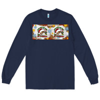 Navy When You're Dead Inside But It's Christmas Hippie Skeleton Santa Long Sleeve Tee - Artiststas