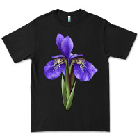 Black Iris Flower Illustrations Premium Tee - LillyAllenDesigns