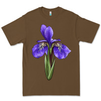 Cacao Iris Flower Illustrations Premium Tee - LillyAllenDesigns