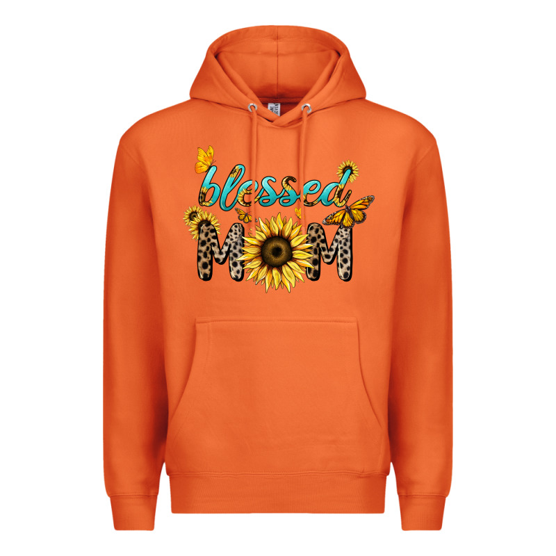 Blessed Mom Sunflower Butterfly Mother's Day Premium Hoodie by HowdyJamesFarm | Teevron