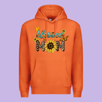 Blessed Mom Sunflower Butterfly Mother's Day Premium Hoodie Designed By Howdyjamesfarm