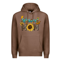 Chestnut Blessed mom sunflower butterfly mother's day Premium Hoodie - HowdyJamesFarm