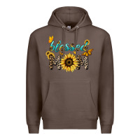 Coffee Blessed mom sunflower butterfly mother's day Premium Hoodie - HowdyJamesFarm