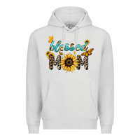 Dove Grey Blessed mom sunflower butterfly mother's day Premium Hoodie - HowdyJamesFarm