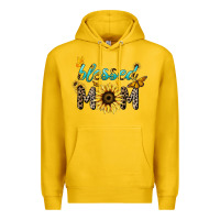 Lemon Blessed mom sunflower butterfly mother's day Premium Hoodie - HowdyJamesFarm
