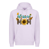 Lilac Blessed mom sunflower butterfly mother's day Premium Hoodie - HowdyJamesFarm