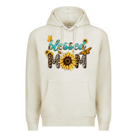 Oatmeal Heather Blessed mom sunflower butterfly mother's day Premium Hoodie - HowdyJamesFarm