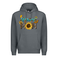 Rock Blessed mom sunflower butterfly mother's day Premium Hoodie - HowdyJamesFarm