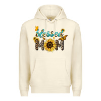 Sandshell Blessed mom sunflower butterfly mother's day Premium Hoodie - HowdyJamesFarm