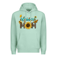 Seafoam Blessed mom sunflower butterfly mother's day Premium Hoodie - HowdyJamesFarm