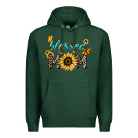 Sports Green Blessed mom sunflower butterfly mother's day Premium Hoodie - HowdyJamesFarm