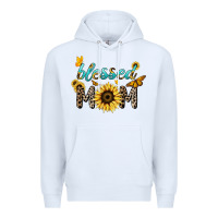 White Blessed mom sunflower butterfly mother's day Premium Hoodie - HowdyJamesFarm