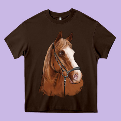 Horse Portrait Heavy Core Tee Designed By Artiststas