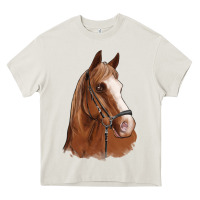 Cream horse portrait Heavy Core Tee - Artiststas