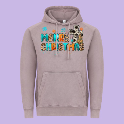 Western Merry Christmas Vintage Hoodie Designed By Maliassmallbusiness