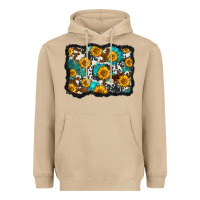 Mushroom cowhide  turquoise sunflowers pattern olivia Heavyweight Hoodie - OliviaCreatesArt