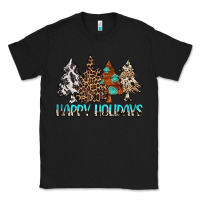 Black Happy Holidays Trees Classic Tee - MaliasSmallBusiness