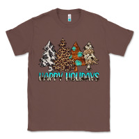 Chestnut Happy Holidays Trees Classic Tee - MaliasSmallBusiness