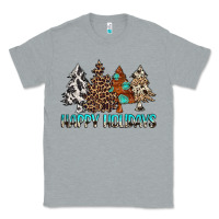 Heather Grey Happy Holidays Trees Classic Tee - MaliasSmallBusiness